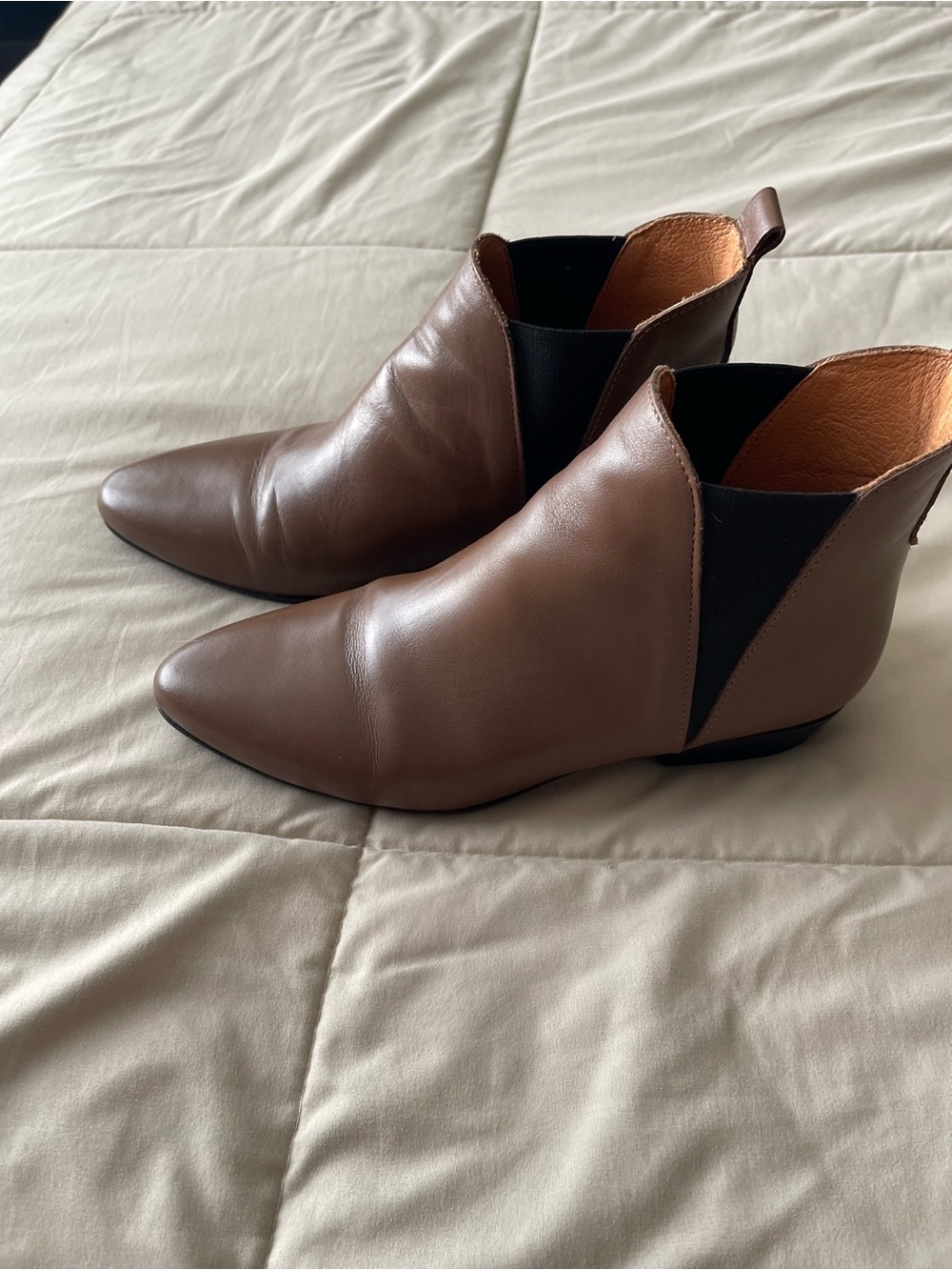 Anonymous Brown Leather Chelsea Ankle Boots - Women